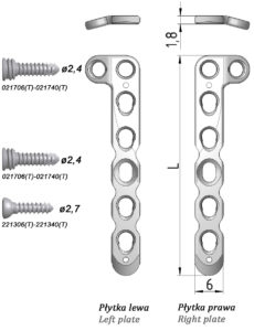 Płytka blokowana “L” do nasady dalszej kości promieniowej (wąska)
