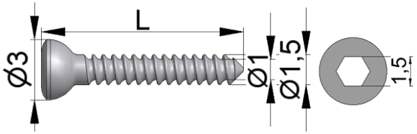 Wkręt do kości drobnych Ø1,5/1,0mm