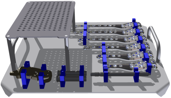 Zestaw instrumentarium z prowadnicą nieprzezierną