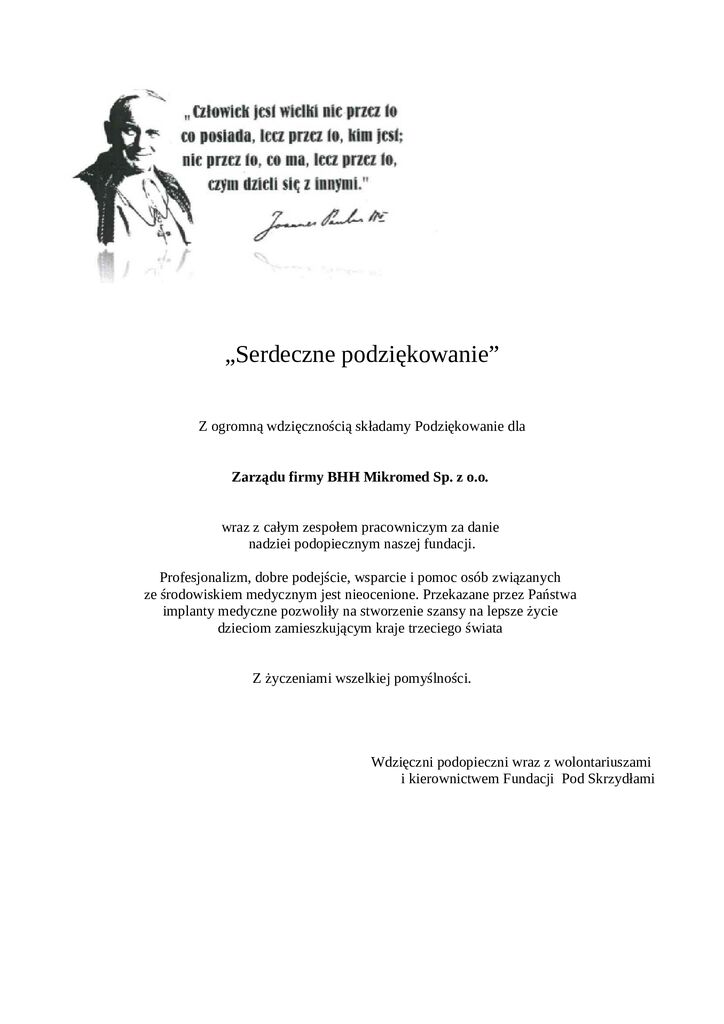 thumbnail of Podziękowanie